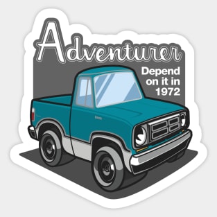 Turquoise Adventurer (White-Based) - 1972 Sticker